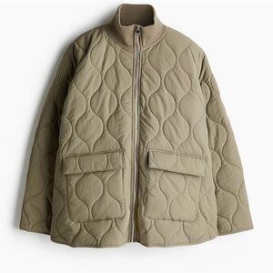 H&M Khaki Green Quilted Puffer Jacket